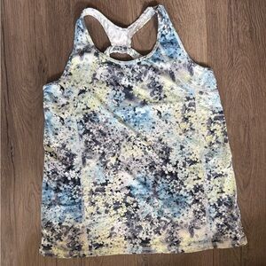 Abercrombie Kids Floral Tank Top - Blue, Yellow, Gray